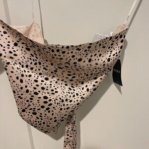 Cheetah Print Crop Top Handkerchief Satin Top